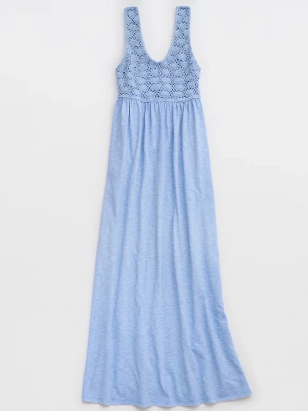 Aerie crochet bodice light blue maxi dress women’s Sz XXL NWT
